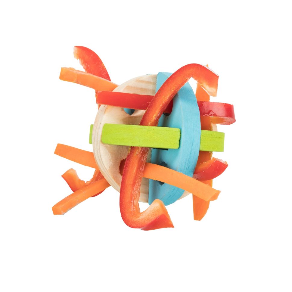 Trixie: Мяч для игр и лакомства, для грызунов, дерево, можно наполнять лакомствами, 8,5 см