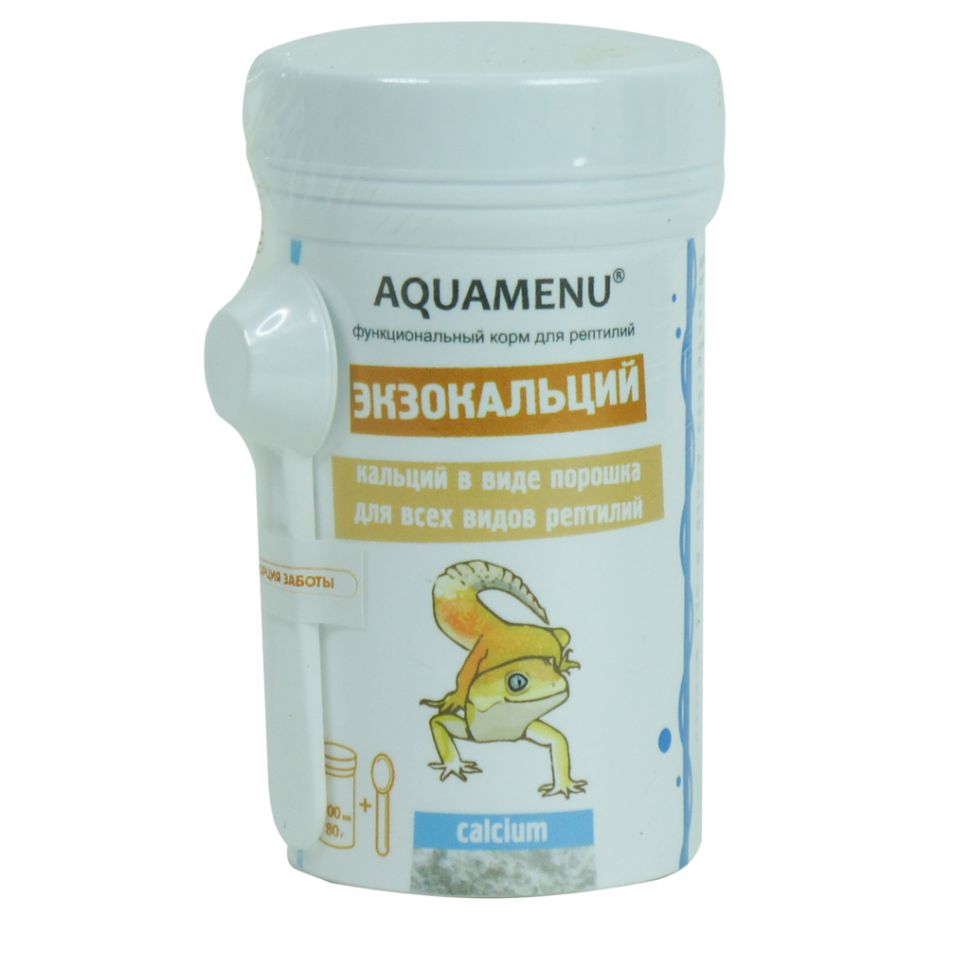 Аква-меню: Экзокальций, минеральная добавка для рептилий, 100 мл, 80 гр