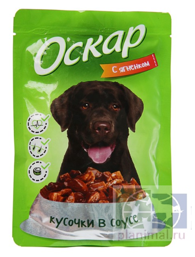 Оскар консервы для собак с ягненком  в соусе, 85 гр.