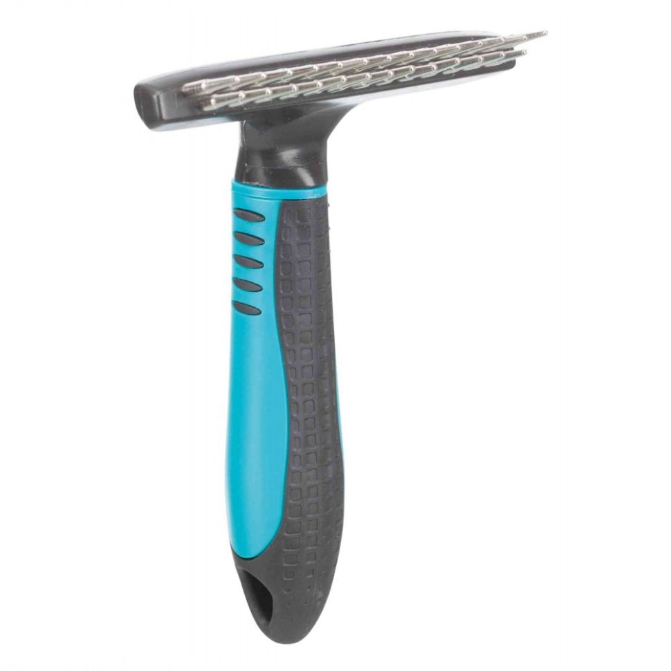 Trixie: Расчёска-грабли с переменным зубом, 10х15 см, пластиковая ручка, 23783