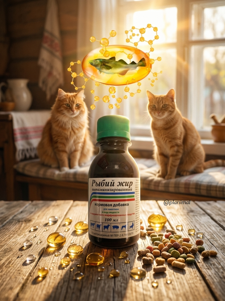 Ветспектрум: Рыбий жир витаминизированный, витамины Е, Д3, А, 100 мл