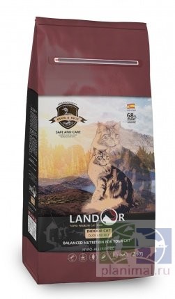 Сухой корм Landor Cat Duck&Rice Indoor корм для домашних кошек, утка с рисом, 400 гр. + 400 гр. ПРОМО