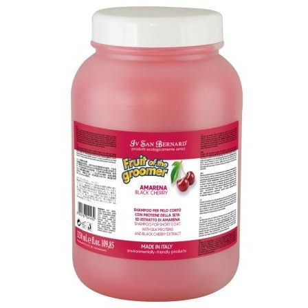ISB: Fruit of the Grommer Black Cherry Шампунь для короткой шерсти с протеинами шелка, 3,25 л