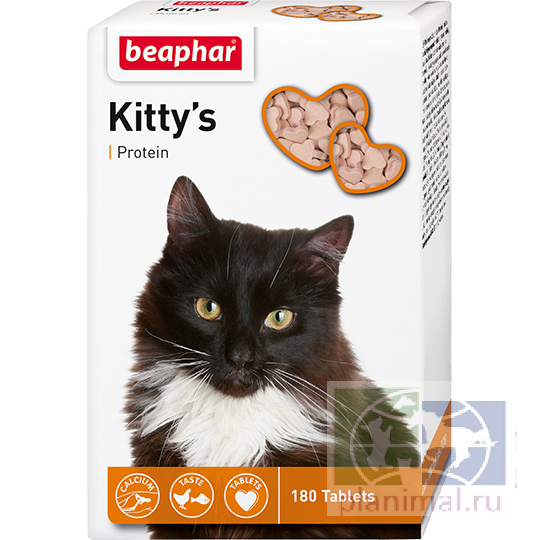 Beaphar: Кормовая добавка Kitty's + Protein с протеином для кошек, 180 табл.