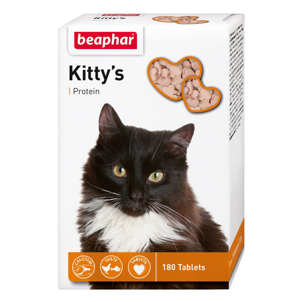 Beaphar: Кормовая добавка Kitty's + Protein с протеином для кошек, 180 табл.