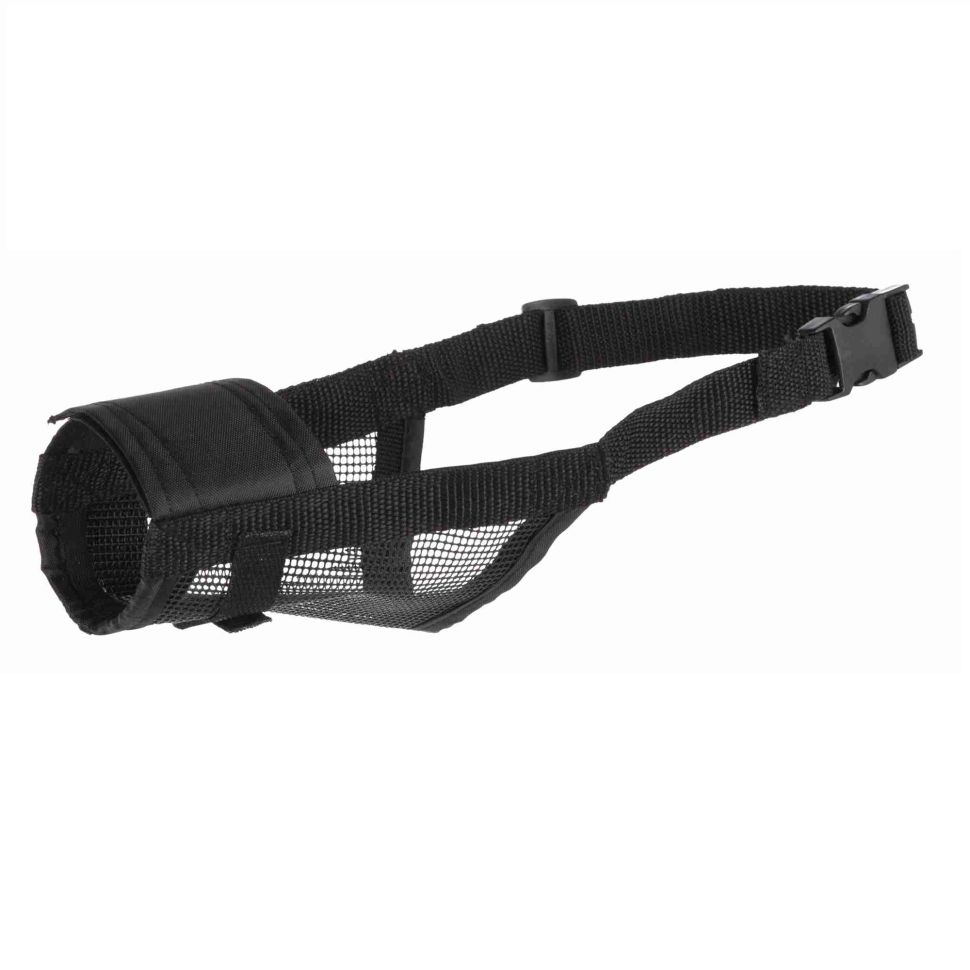 Trixie: Намордник, нейлон с сеткой, обхват морды примерно 14-20 см, арт. 19262