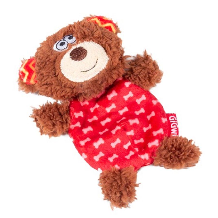 GiGwi: Мишка со сменными пищалками, игрушка для собак, серия PLUSH FRIENDZ, 13 см, 75303