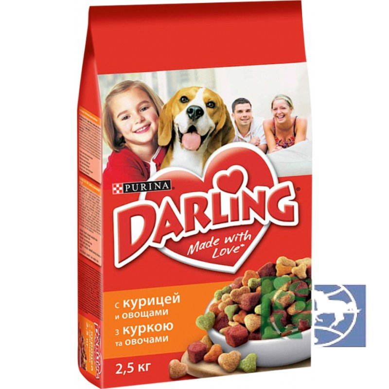 Сухой корм Purina Darling для собак всех пород, птица и овощи, пакет, 2,5 кг