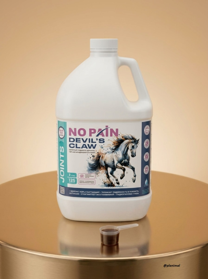 Пробио: Иппофлекс ноу пэйн Коготь дьявола / No pain devil's claw, сироп для суставов на дьявольском когте для лошадей, 3,75 л.