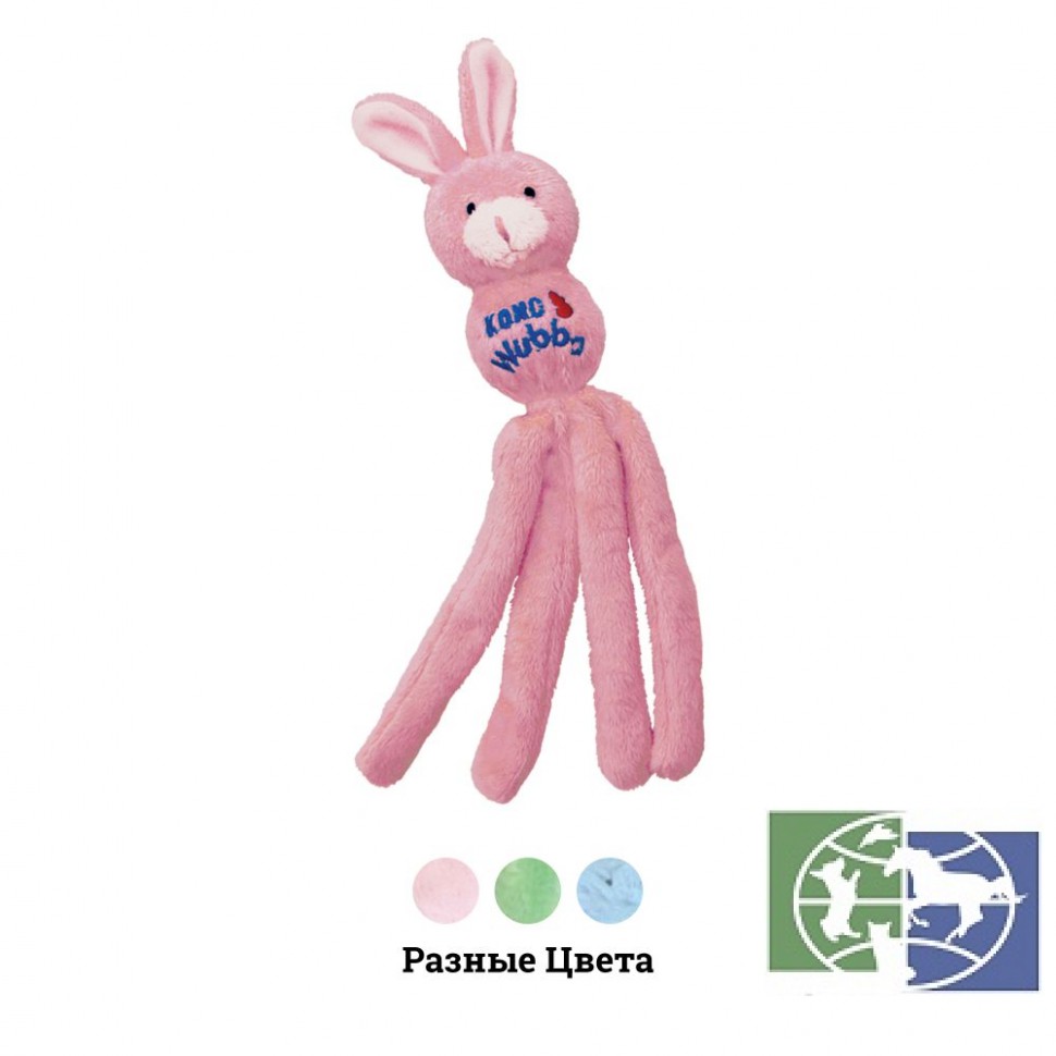KONG игрушка для кошек "Вубба - кролик" 20 см с кошачьей мятой цвета в ассортименте