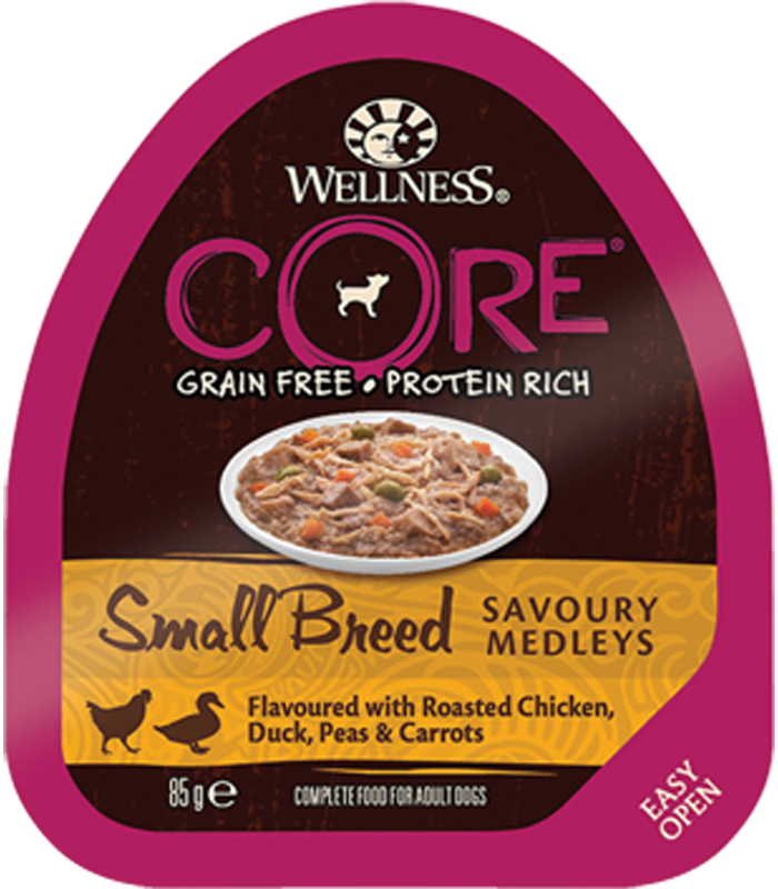 Wellness CORE SMALL BREED консервы уткой, горошком и морковью 85 г.