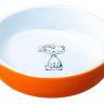 КерамикАрт миска керамическая для кошек "кошка с бантиком" 370 мл, оранжевая