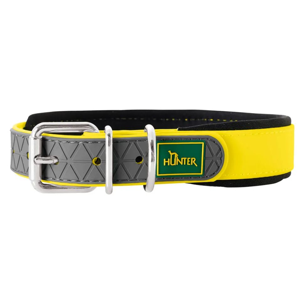 Hunter: ошейник для собак, Convenience Comfort 50 (37-45 см) / 2,5 см, биотановый, мягкая горловина, желтый