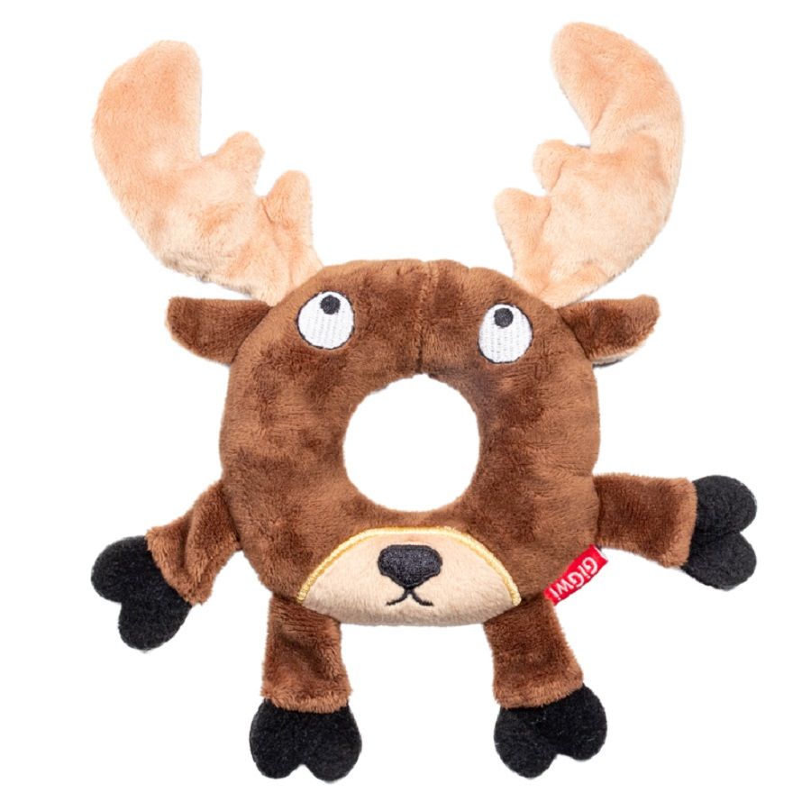 GiGwi: Лось с пищалкой, игрушка для собак, серия PLUSH FRIENDZ, 19 см
