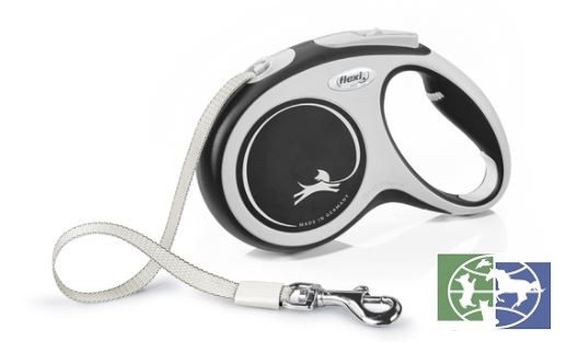 Flexi рулетка NEW LINE Comfort M (до 25 кг) лента 5 м серый/черный