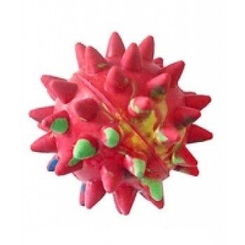 Игрушка для собак "Мяч игольчатый", плотная резина с колокольчиком внутри, 5.6 см, арт. 331063