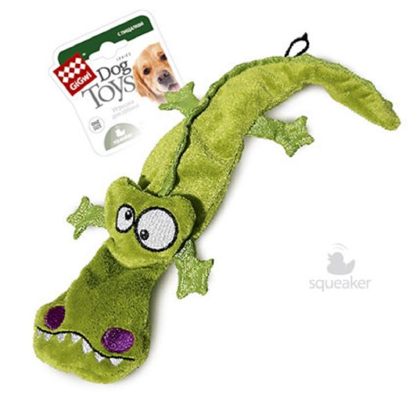 GiGwi Игрушка для собак Крокодил с 4-мя пищалками 38 см, серия PLUSH FRIENDZ, 75021