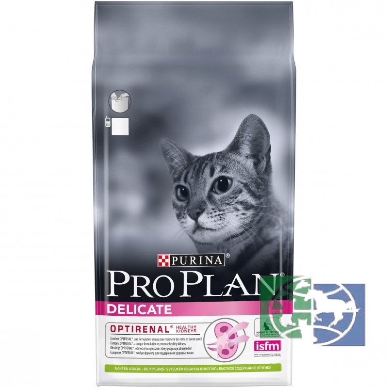 Сухой корм Purina Pro Plan Delicate для кошек с чувствительным пищеварением, ягненок,  1,5 кг