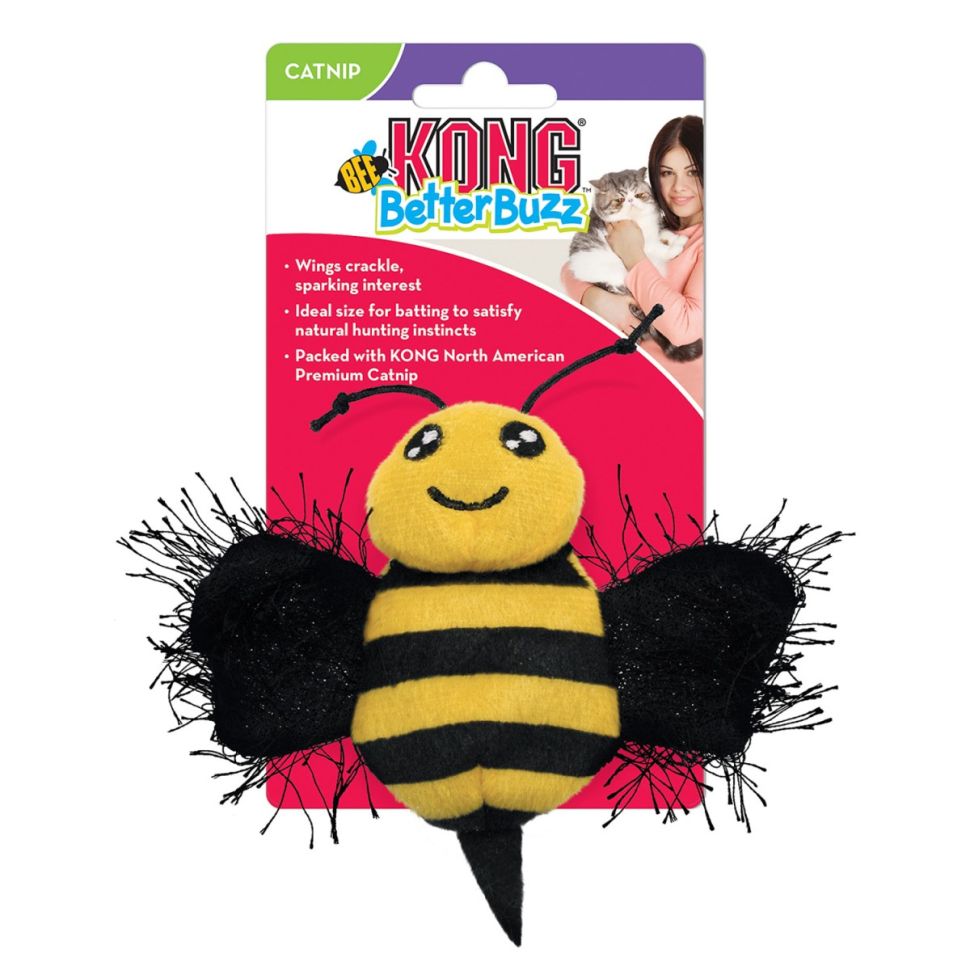KONG игрушка для кошек Better Buzz Пчела, хрустит, с кошачьей мятой