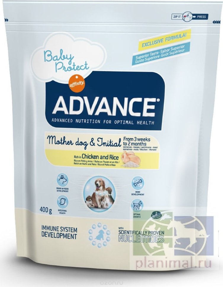 Advance корм для щенят с курицей и рисом (от 3 недель до 2 месяцев) Baby Protect Initial, 0,4 кг