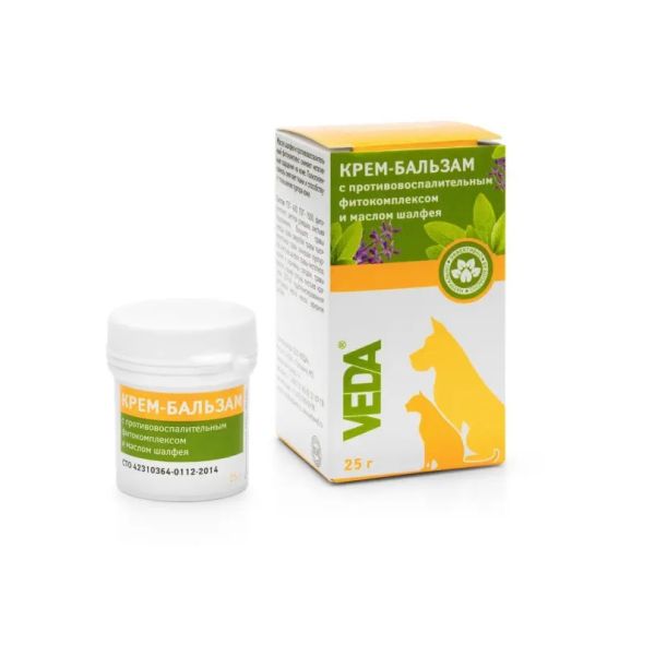 Веда: Фитоэлита, крем-бальзам с противовоспалительным фитокомплексом и маслом шалфея, 25 гр