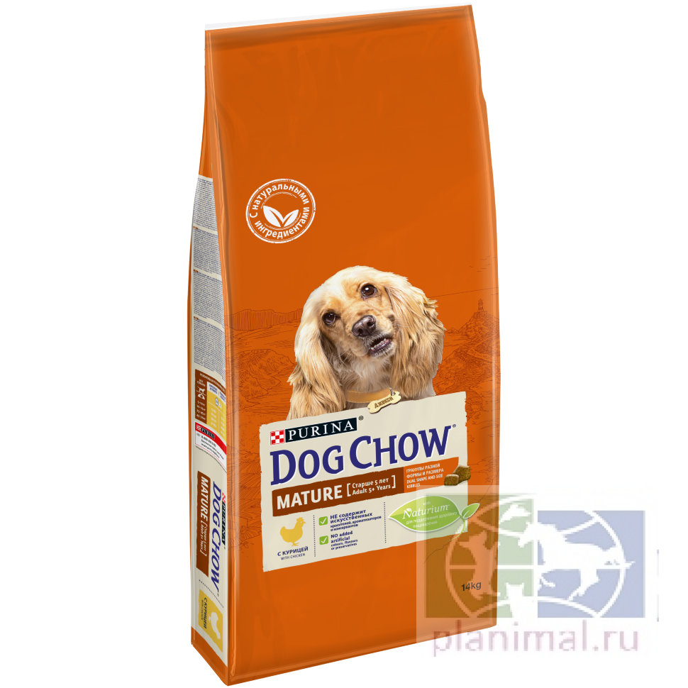 Сухой корм Dog Chow для взрослых собак старшего возраста от 5 лет с курицей, 14 кг