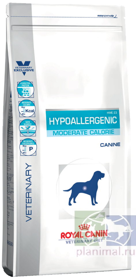 RC Hypoallergenic HME 23 Moderate Calorie canin диета для собак с пищевой аллергией/непереносимостью и умеренной энергией, 7 кг