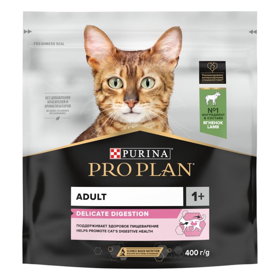 Purina: Pro Plan Delicate Сухой корм, для кошек с чувствительным пищеварением, ягненок, 400 гр