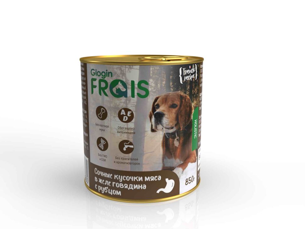 Frais Holistic Dog консервы для собак Говядина и рубец в желе 850 гр.