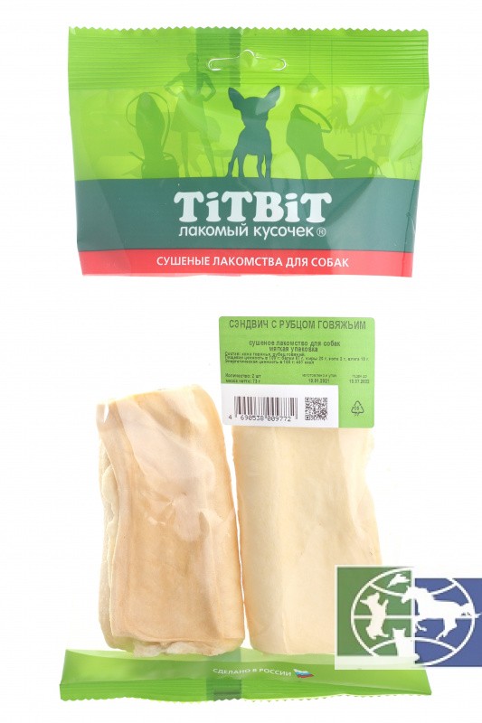 TiTBiT: сэндвич  с рубцом говяжьим (мягкая упаковка), 73 гр.