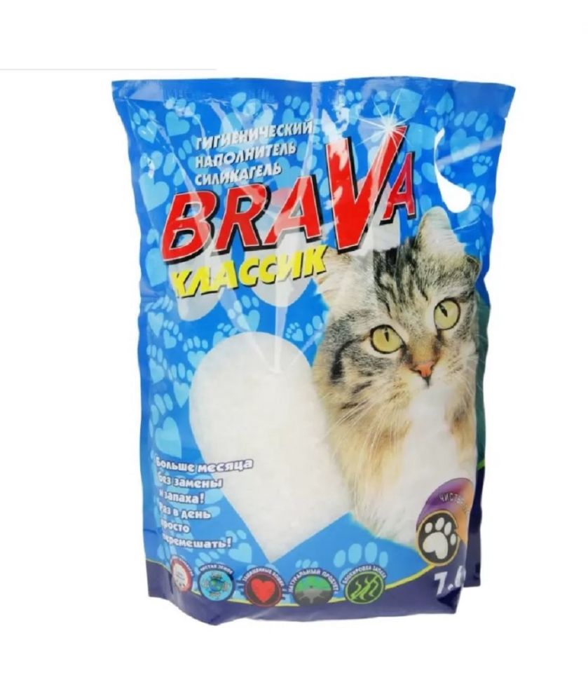 Brava: Классик, силикагелевый, наполнитель для кошек, 7.6 л 