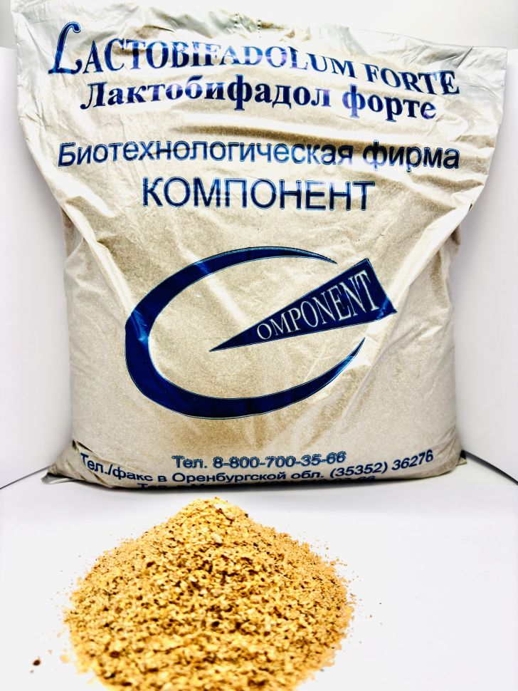Компонент: Лактобифадол форте на отрубях для КРС, свиней, лошадей, птиц, 10 кг