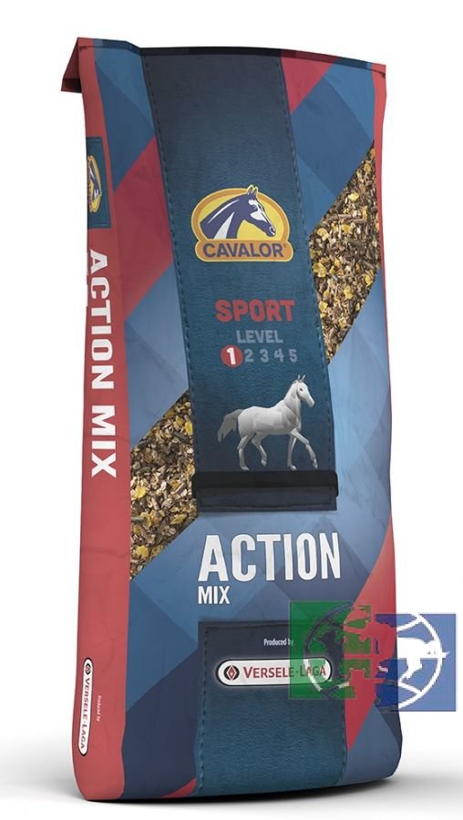 Cavalor Action Mix мюсли для активных лошадей несущих легкие и средние нагрузки, 20 кг
