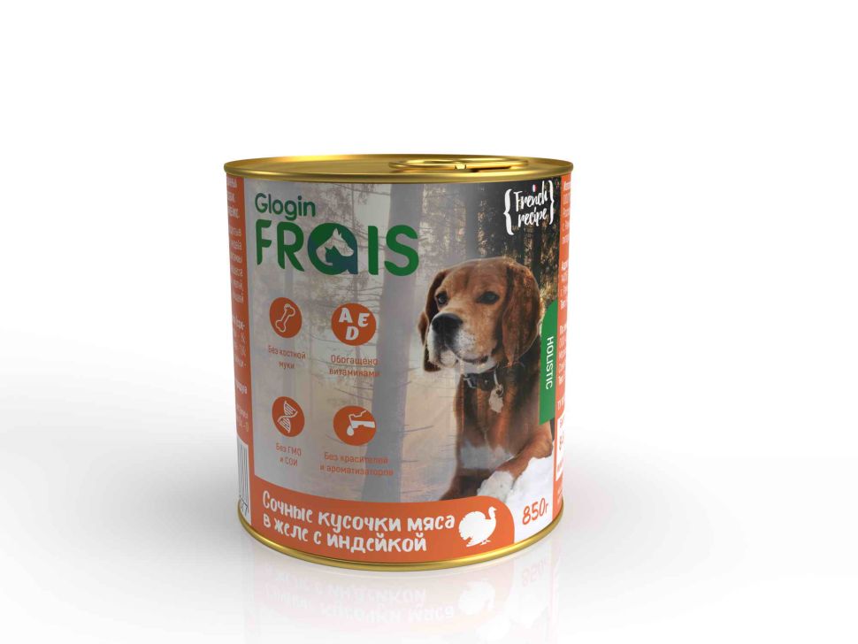 Frais Holistic Dog консервы для собак Индейка в желе 850 гр.