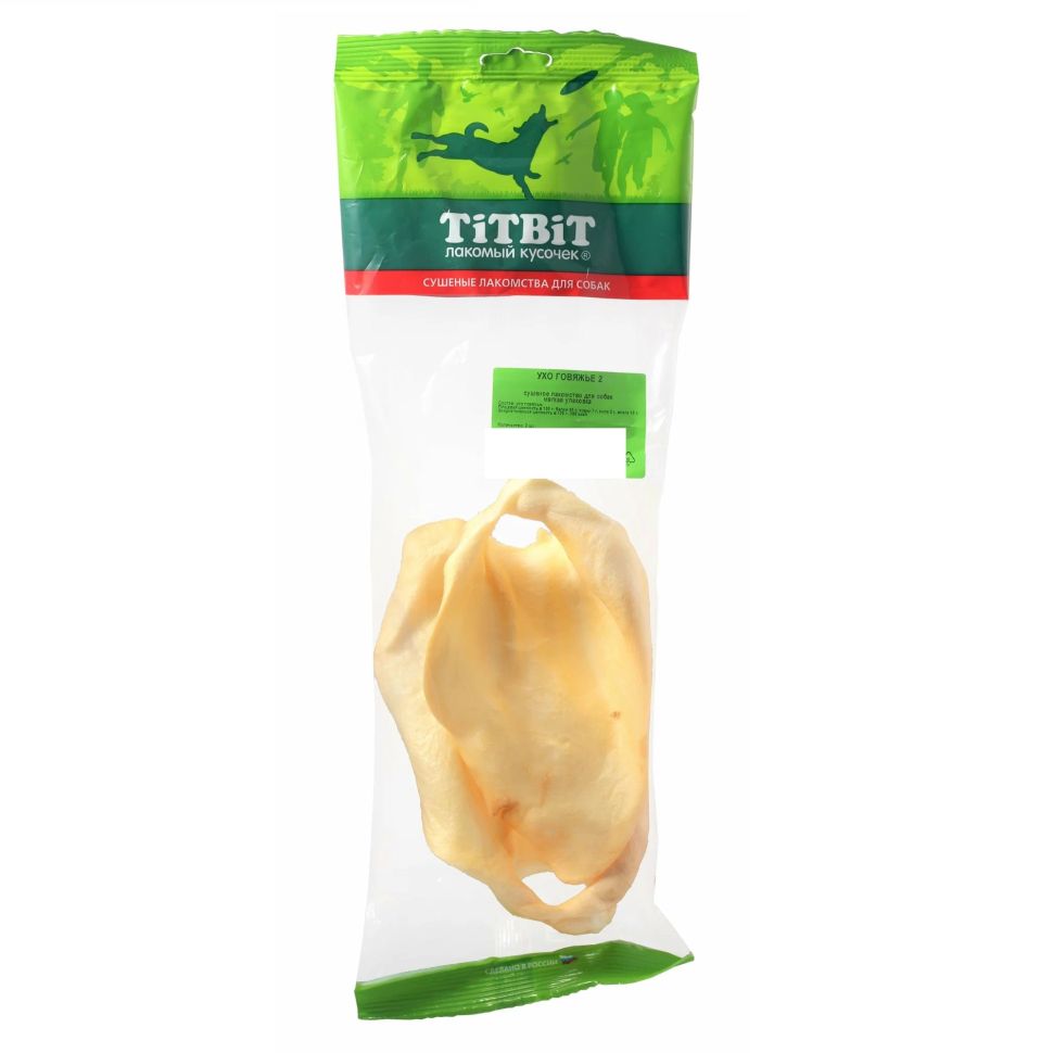 TiTBiT: ухо говяжье 2 (мягкая упаковка) 49 гр