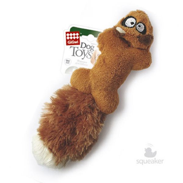 GiGwi Игрушка для собак Белка с пищалками 24 см, литая форма, серия PLUSH FRIENDZ, арт. 75066