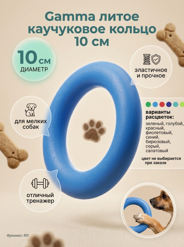 Gamma: Игрушка для собак литое каучуковое Кольцо малое, 10 см, 12192002
