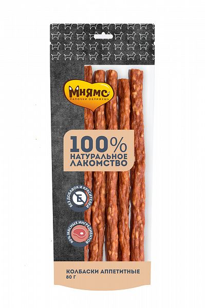 Мнямс лакомство для собак Колбаски аппетитные 80 гр.