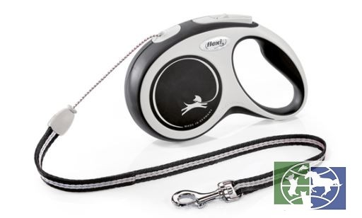 Flexi рулетка NEW LINE Comfort S (до 12 кг) трос 5 м серый//черный