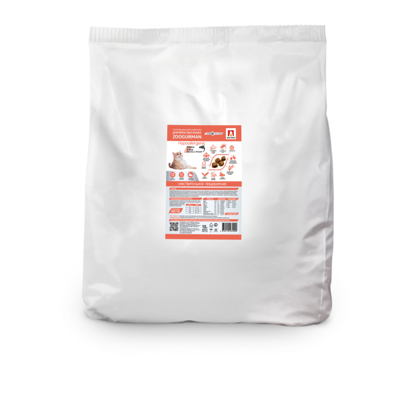 Zoogurman Hypoallergenic сухой корм для кошек Лосось с рисом Salmon&Rice, 10 кг