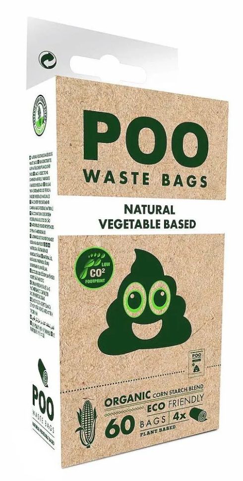 MPets: Гигиенические пакеты, для выгула собак, ECO без запаха, 4 рулона х 15 пакетов