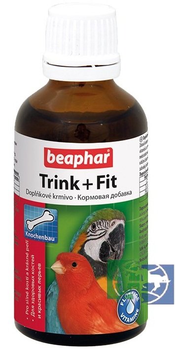 Beaphar: витамины "Trink+Fit Birds" вит. С и Са д/оперения, 50 мл д/птиц 11620/655