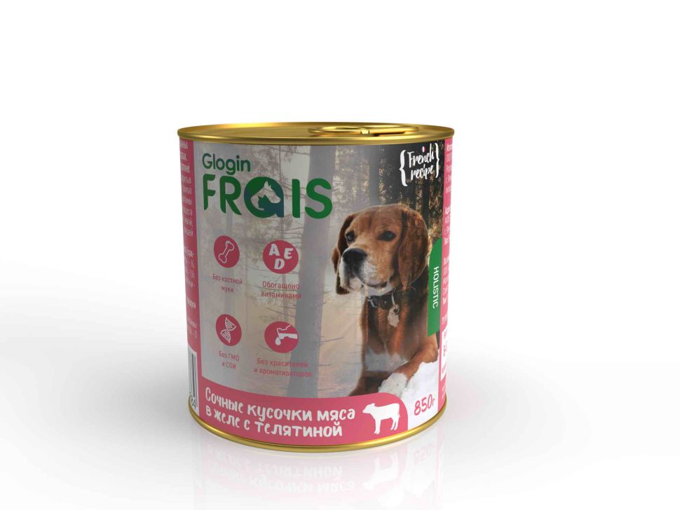 Frais Holistic Dog консервы для собак Телятина в желе 850 гр.