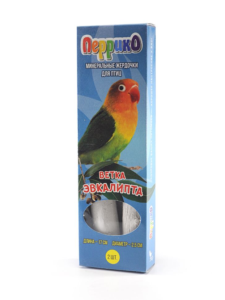Эльф: Минеральные жердочки для птиц Ветка эвкалипта, 2 шт./уп., длина 17 см, D=2,5 см
