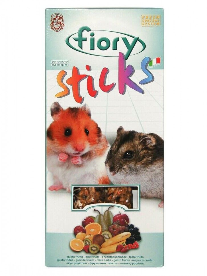 Fiory Sticks палочки для хомяков с фруктами с 10-ю различными элементами, 2 шт. x 50 гр., 100 гр.
