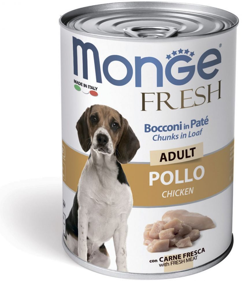 Monge Dog Fresh Chunks in Loaf консервы для собак мясной рулет курица 400 гр.