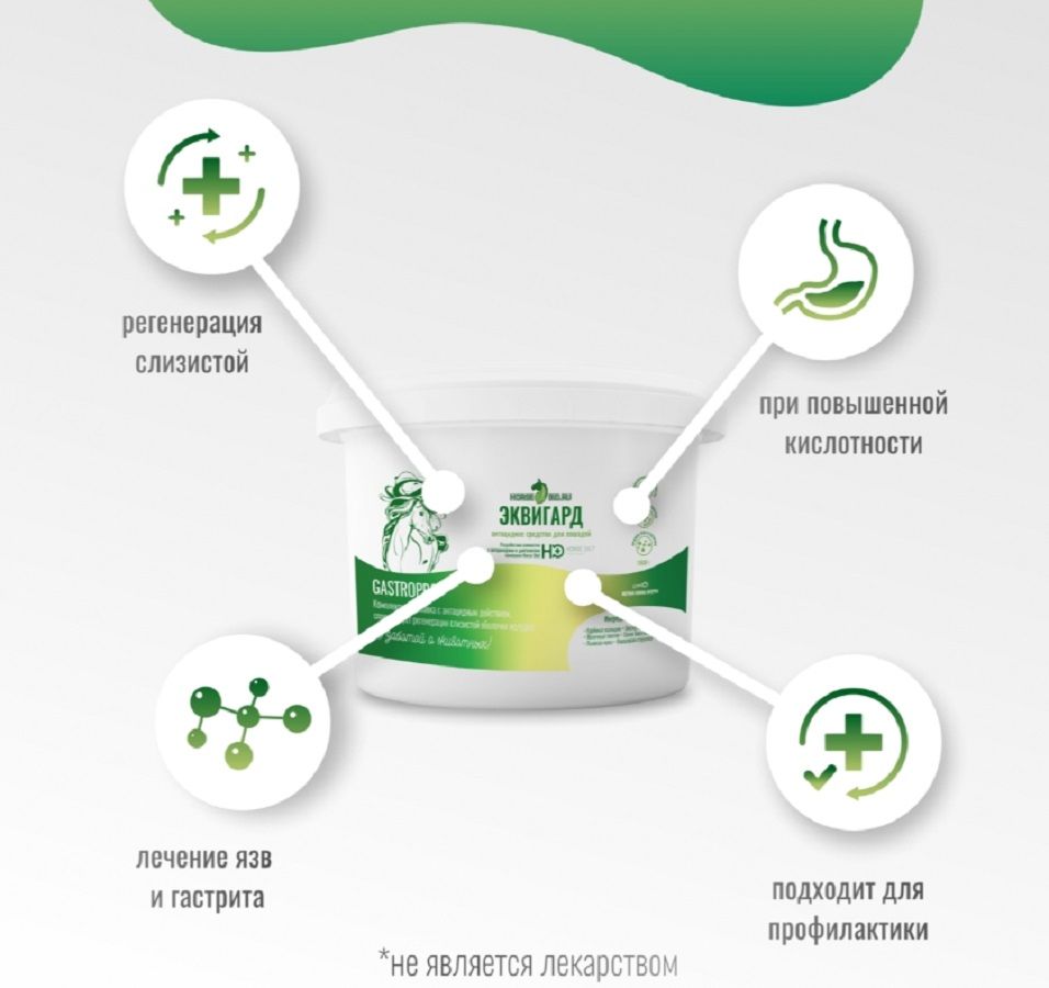 Horse-bio: Антацидное средство ЭквиГард GastroPro для лошадей, гастриты и язвы желудка, 1 кг
