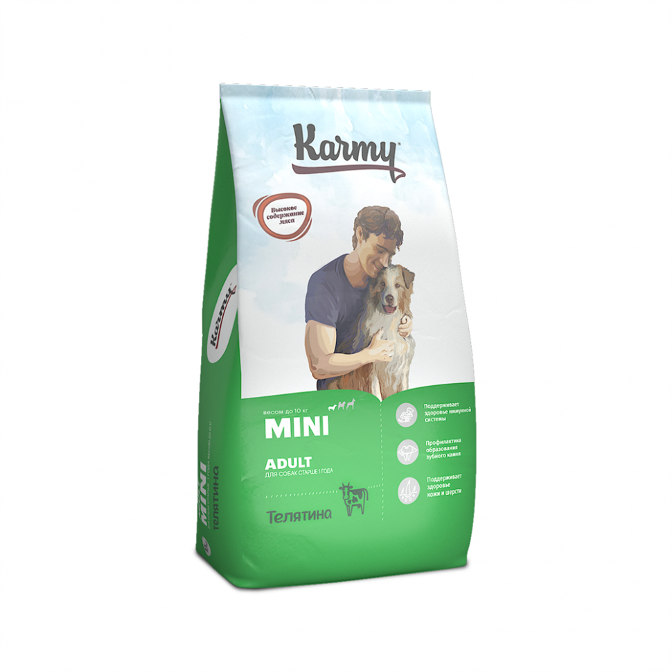 Karmy Мини Эдалт Телятина корм для собак мелких пород от 1 года, 10 кг