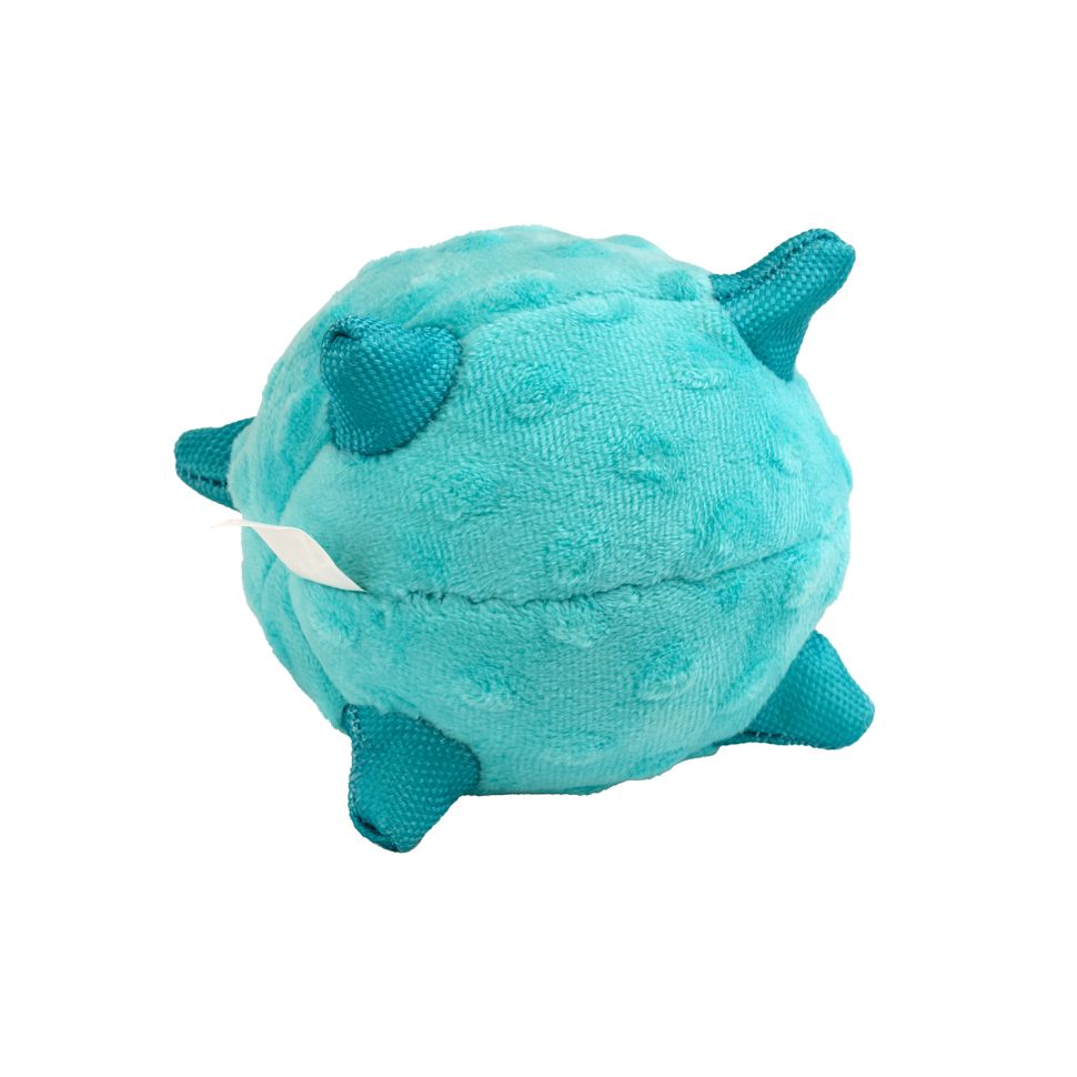 Сенсорный плюшевый мяч Playology PUPPY SENSORY BALL 11 см для щенков мелких и средних пород 8-16 недель, с ароматом арахиса, цвет голубой