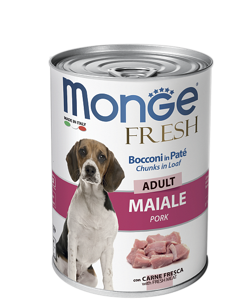 Monge Dog Fresh Chunks in Loaf консервы для собак мясной рулет свинина 400 гр.